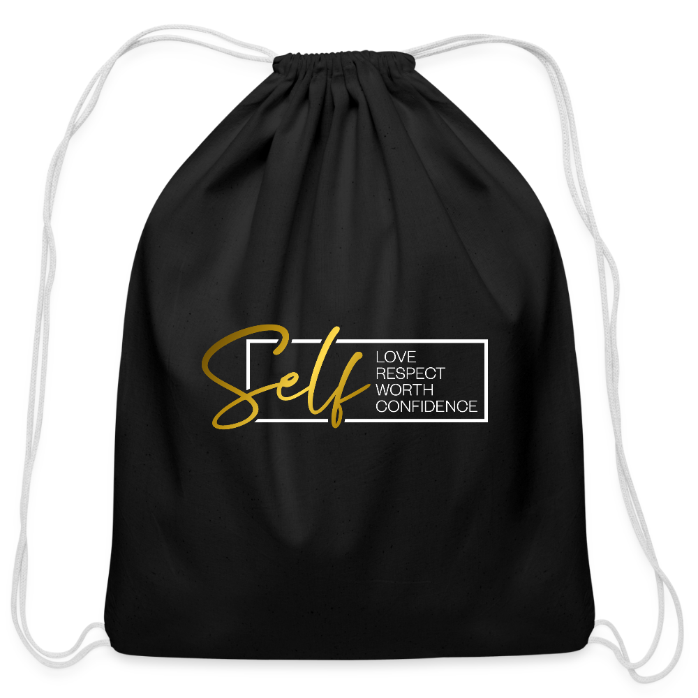 Cotton Drawstring Bag - black