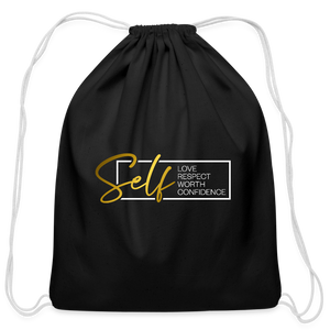 Cotton Drawstring Bag - black